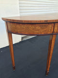 Neoclassical Style 20th Century Fruitwood & Satinwood Demilune Table